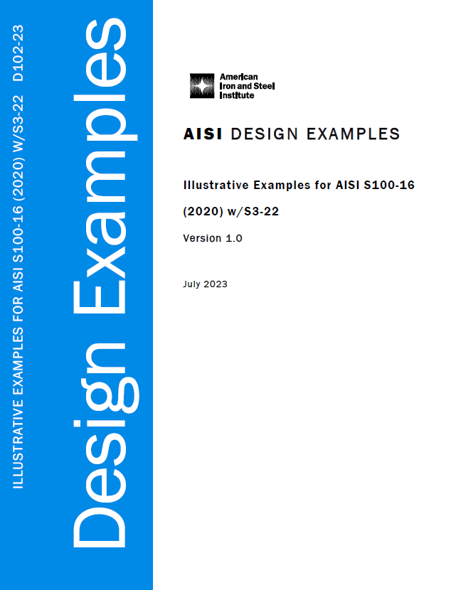 AISI D102-23, Illustrative Examples for Provisions in AISI S100-16(2020)w/S3-22- Electronic Version