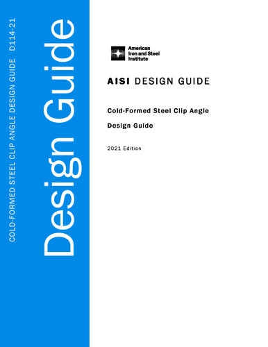 Cold-Formed Steel Clip Angle Design Guide, 2021 Edition - Electronic Version